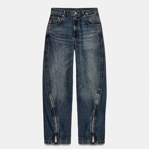 ZARA ZW COLLECTION BALLOON MID-WAIST JEANS WITH ZIPS LIMITED EDITION